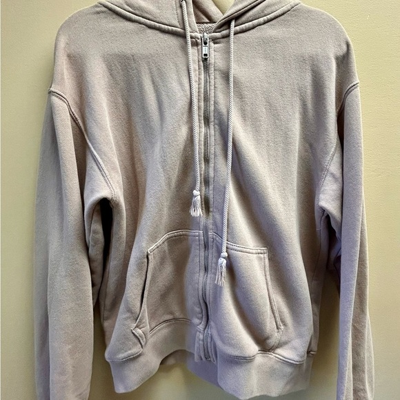 Brandy Melville Beige Zip-Up Hoodie - Picture 2 of 5